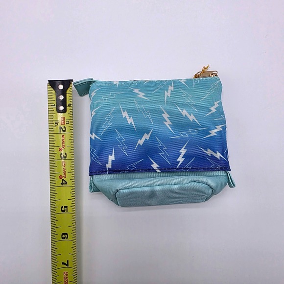 Erin Condren expandable Pouch Lightning Bolt Blue Zipper travel storage bag - Picture 7 of 10